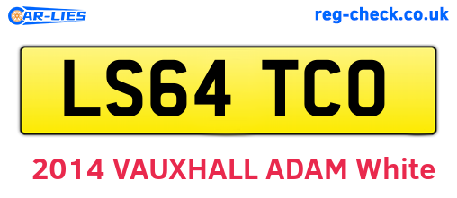 LS64TCO are the vehicle registration plates.