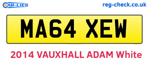 MA64XEW are the vehicle registration plates.