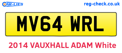 MV64WRL are the vehicle registration plates.