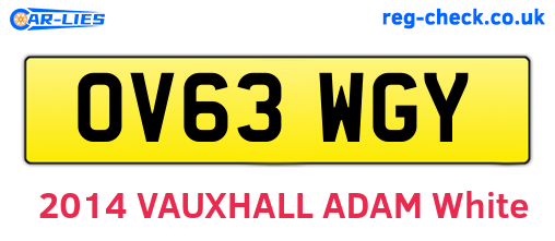 OV63WGY are the vehicle registration plates.