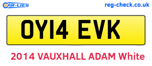 OY14EVK are the vehicle registration plates.