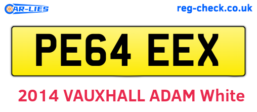 PE64EEX are the vehicle registration plates.