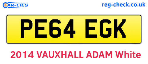 PE64EGK are the vehicle registration plates.