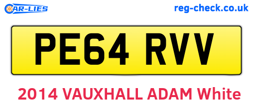PE64RVV are the vehicle registration plates.