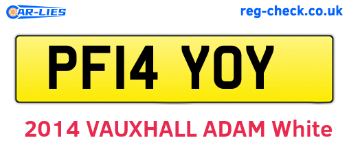 PF14YOY are the vehicle registration plates.