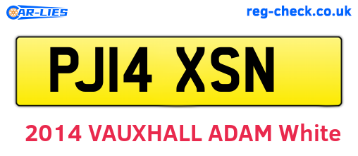 PJ14XSN are the vehicle registration plates.