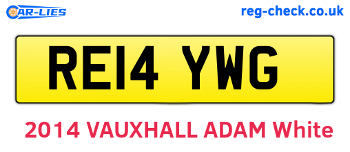 RE14YWG are the vehicle registration plates.