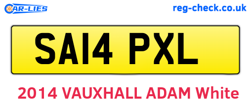 SA14PXL are the vehicle registration plates.