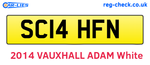 SC14HFN are the vehicle registration plates.