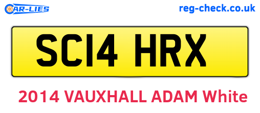 SC14HRX are the vehicle registration plates.