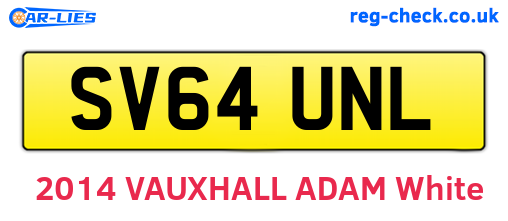 SV64UNL are the vehicle registration plates.