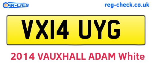 VX14UYG are the vehicle registration plates.