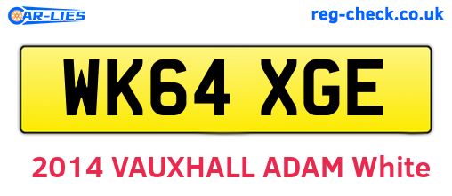 WK64XGE are the vehicle registration plates.