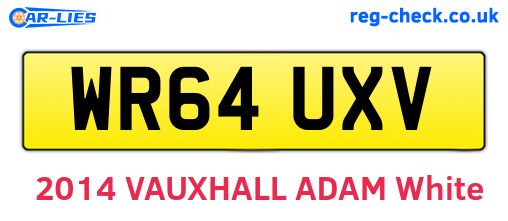 WR64UXV are the vehicle registration plates.