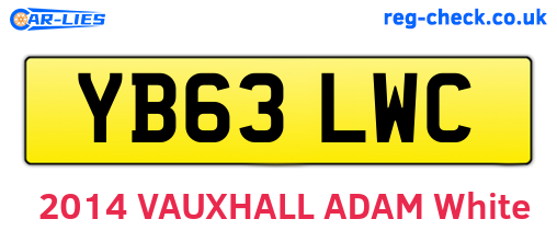 YB63LWC are the vehicle registration plates.