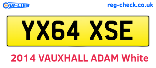 YX64XSE are the vehicle registration plates.