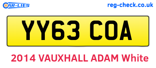 YY63COA are the vehicle registration plates.