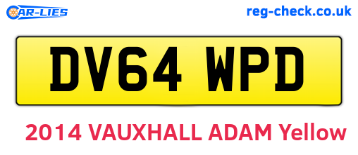 DV64WPD are the vehicle registration plates.