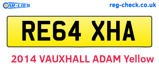RE64XHA are the vehicle registration plates.