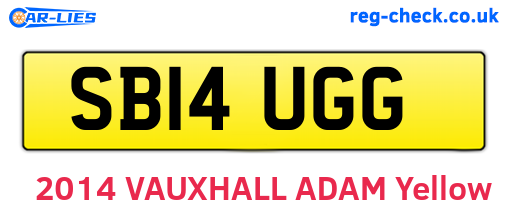 SB14UGG are the vehicle registration plates.