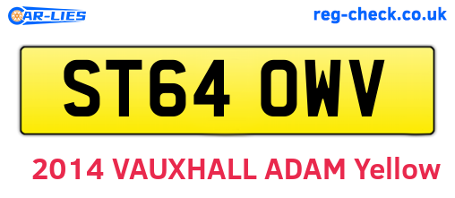 ST64OWV are the vehicle registration plates.