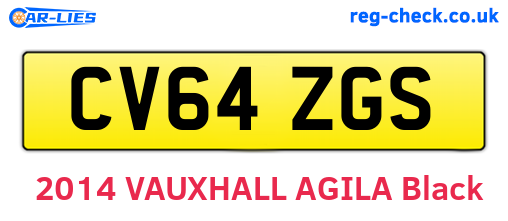 CV64ZGS are the vehicle registration plates.