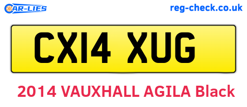 CX14XUG are the vehicle registration plates.