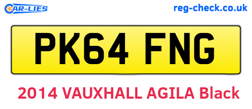 PK64FNG are the vehicle registration plates.