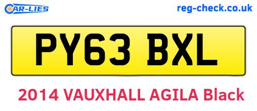 PY63BXL are the vehicle registration plates.
