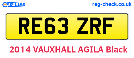 RE63ZRF are the vehicle registration plates.