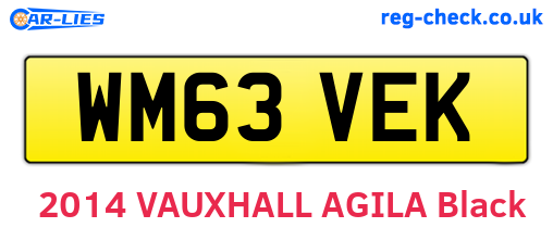 WM63VEK are the vehicle registration plates.