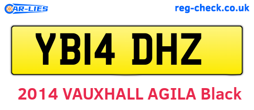 YB14DHZ are the vehicle registration plates.
