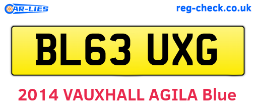 BL63UXG are the vehicle registration plates.