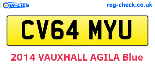 CV64MYU are the vehicle registration plates.