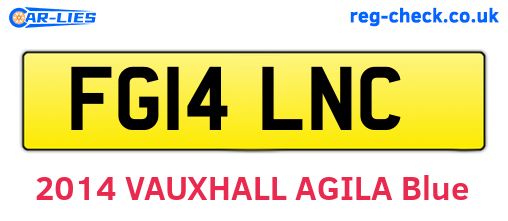 FG14LNC are the vehicle registration plates.