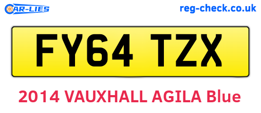 FY64TZX are the vehicle registration plates.