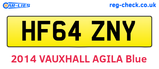 HF64ZNY are the vehicle registration plates.