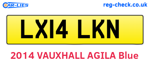 LX14LKN are the vehicle registration plates.