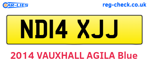 ND14XJJ are the vehicle registration plates.