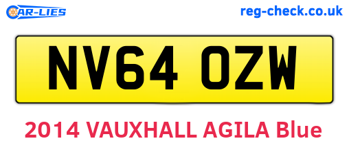 NV64OZW are the vehicle registration plates.