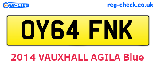 OY64FNK are the vehicle registration plates.