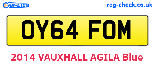 OY64FOM are the vehicle registration plates.