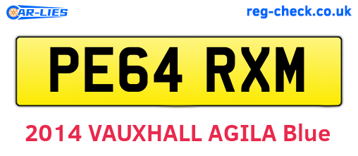 PE64RXM are the vehicle registration plates.
