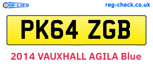 PK64ZGB are the vehicle registration plates.