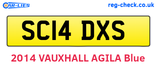 SC14DXS are the vehicle registration plates.