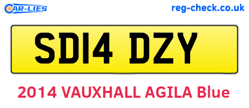 SD14DZY are the vehicle registration plates.