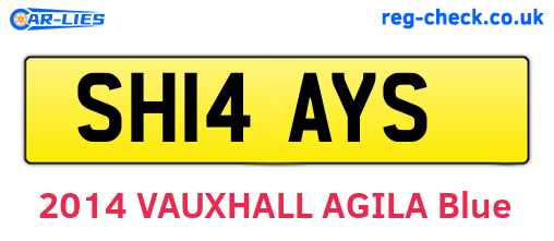 SH14AYS are the vehicle registration plates.
