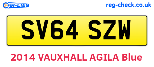 SV64SZW are the vehicle registration plates.