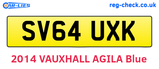 SV64UXK are the vehicle registration plates.