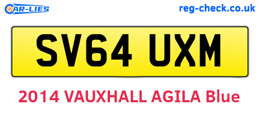 SV64UXM are the vehicle registration plates.